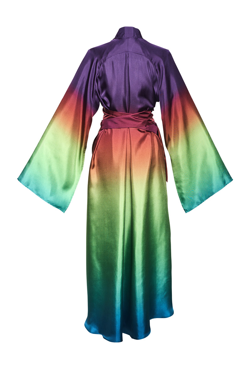 Back view of Aurora Silk Kimono product picture